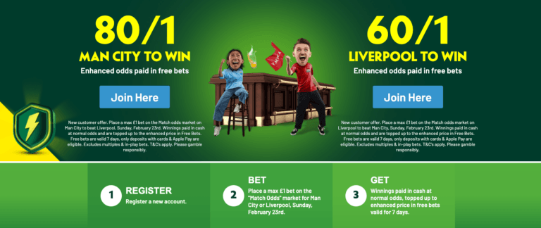 Paddy Power Welcome Offer – Get 80/1 On Man City Or 60/1 On Liverpool To Win